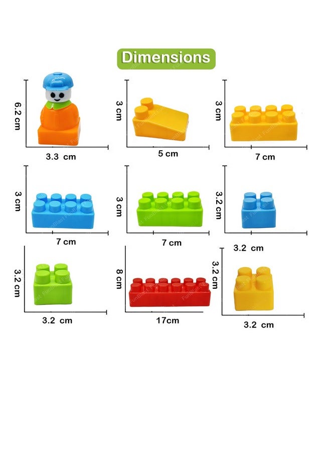 FunBlast Building Blocks for Kids - DIY Plastic Building Blocks for Kids Puzzle Games for Kids, Toys for Children Educational & Learning Toy for 3+ Years Kids, Girls & Boys (36 Pcs-Multicolor)