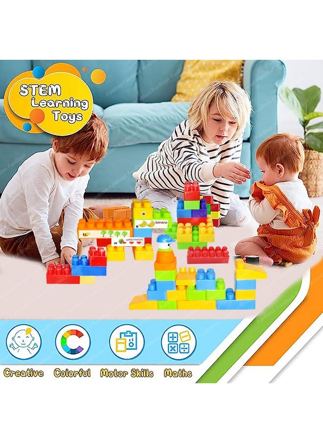 FunBlast Building Blocks for Kids - DIY Plastic Building Blocks for Kids Puzzle Games for Kids, Toys for Children Educational & Learning Toy for 3+ Years Kids, Girls & Boys (36 Pcs-Multicolor)