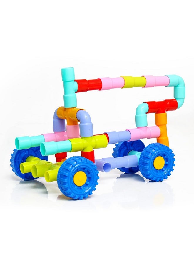 Ekta Smart Builders Building Blocks Basic Set, Building Blocks for Kids, Block Game for Kids (Multicolor, Big Size) - 50 Pieces