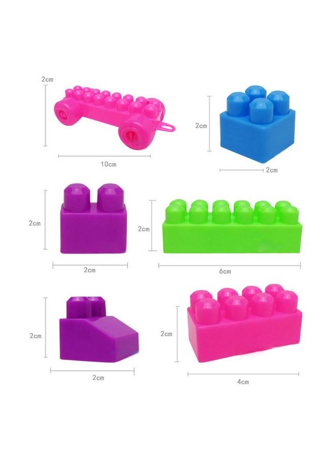 مكعبات بناء فن بلاست - مكعبات للأطفال مع عجلات، مجموعة ألعاب تعليمية للبنات والأولاد والأطفال، مع حقيبة تعبئة، أفضل هدية (مجموعة من 46 قطعة)
