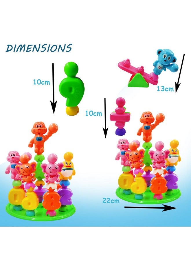 FunBlast DIY Number Building Blocks for Kids- 28 Pcs Building Blocks with Baseplate, Cute Animal Rattle Blocks, Educational Learning Toys for Kids, Boys, Girls, Children (Multicolor)