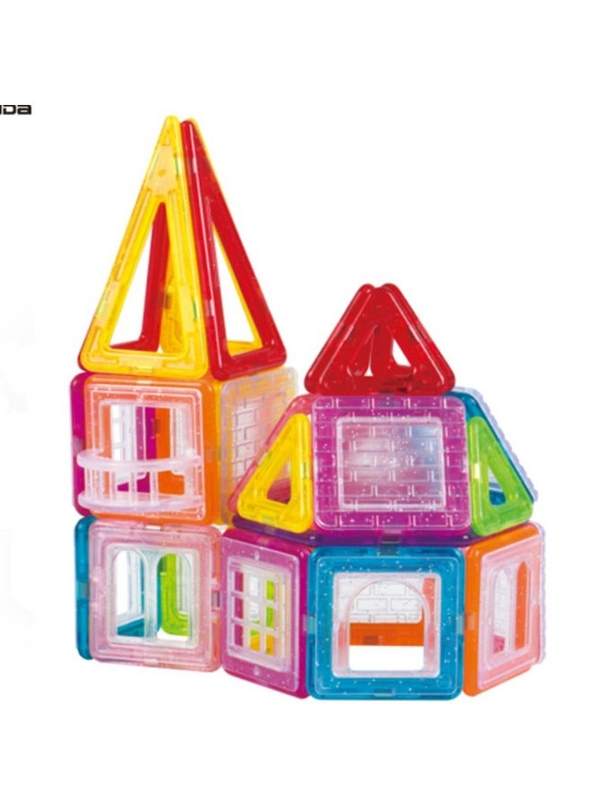 Magicwand 128 Pcs 3D Magical Magnetic Construction Tiles, Learning & Educational Building Blocks for Toddlers/Kids