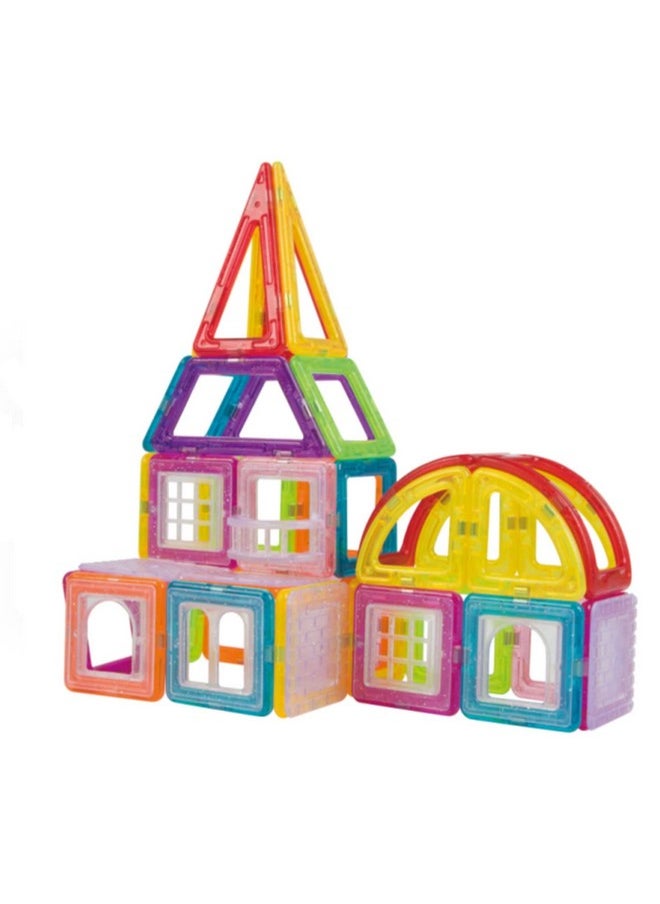 Magicwand 128 Pcs 3D Magical Magnetic Construction Tiles, Learning & Educational Building Blocks for Toddlers/Kids