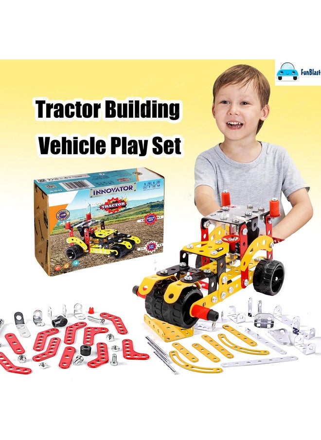 FunBlast DIY Stem Toys For Kids Tractor Building Vehicle Play Set, Educational Blocks Building Toys For Kids, Boys, Car Assembly Toys For Kids With Screwdriver (141 Pieces), Multicolor