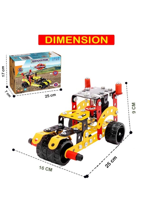 FunBlast DIY Stem Toys For Kids Tractor Building Vehicle Play Set, Educational Blocks Building Toys For Kids, Boys, Car Assembly Toys For Kids With Screwdriver (141 Pieces), Multicolor