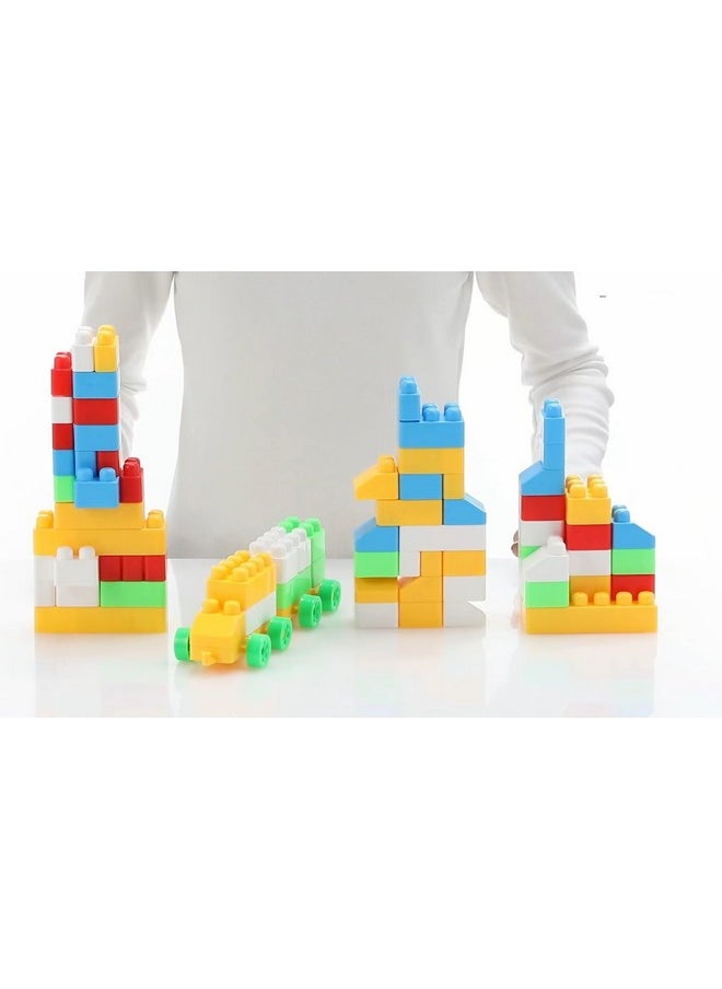 ANKIRANT MEGA Piece Big Building Block Toy Set with Jumbo Brightly Colored 8 Unique Fun Shapes Giant for 3 Years Old Boys & Girls Kids Best Gift Toy Educational Learning Games (MEGA 100 Pics Blocks)