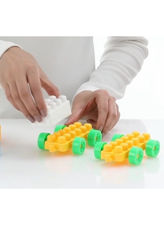 ANKIRANT MEGA Piece Big Building Block Toy Set with Jumbo Brightly Colored 8 Unique Fun Shapes Giant for 3 Years Old Boys & Girls Kids Best Gift Toy Educational Learning Games (MEGA 100 Pics Blocks)