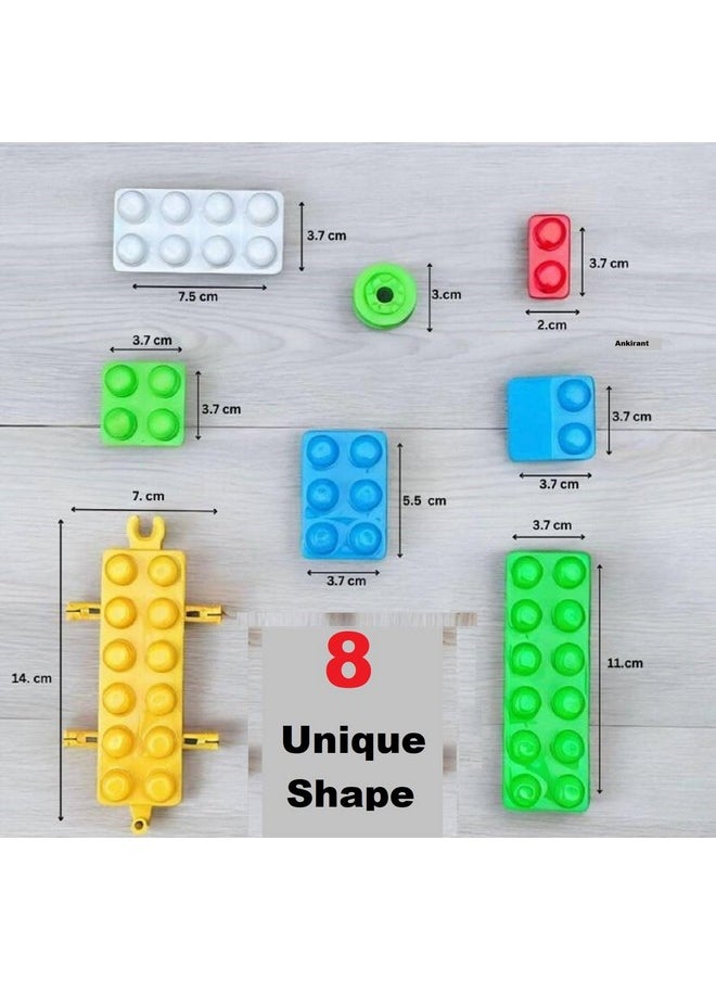 ANKIRANT MEGA Piece Big Building Block Toy Set with Jumbo Brightly Colored 8 Unique Fun Shapes Giant for 3 Years Old Boys & Girls Kids Best Gift Toy Educational Learning Games (MEGA 100 Pics Blocks)