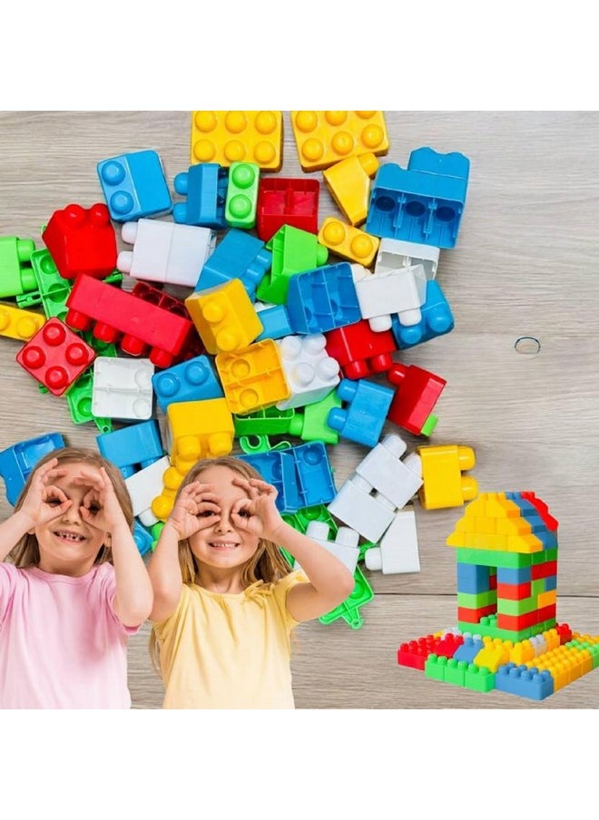 ANKIRANT MEGA Piece Big Building Block Toy Set with Jumbo Brightly Colored 8 Unique Fun Shapes Giant for 3 Years Old Boys & Girls Kids Best Gift Toy Educational Learning Games (MEGA 100 Pics Blocks)