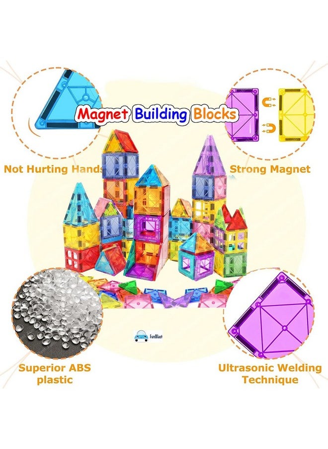 FunBlast Magnetic Blocks for Kids, 26 Pcs Magnetic Tiles Assembling & Construction Toys for Kids, DIY Educational STEM Toy for 3+ Years Kids, Boys, Girls, Learning Toys & Games (Multicolor)