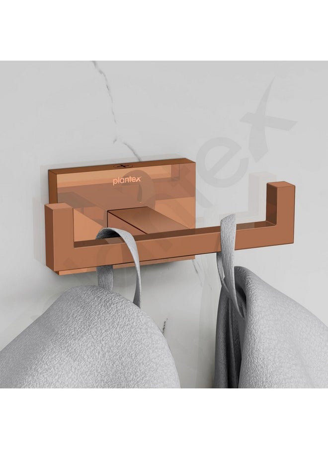 Plantex 304 Grade Stainless Steel Hooks for Hanging Clothes/Hanger for Bathroom/Hooks for Wall/Hooks/Bathroom Accessories - Benz (Rose Gold)
