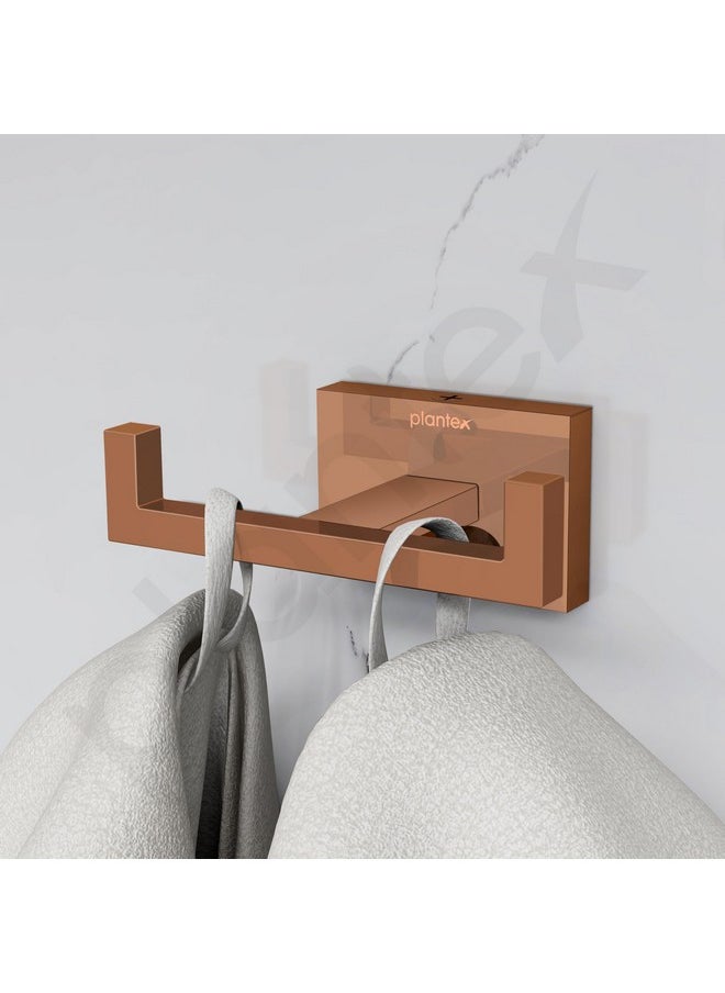 Plantex 304 Grade Stainless Steel Hooks for Hanging Clothes/Hanger for Bathroom/Hooks for Wall/Hooks/Bathroom Accessories - Benz (Rose Gold)