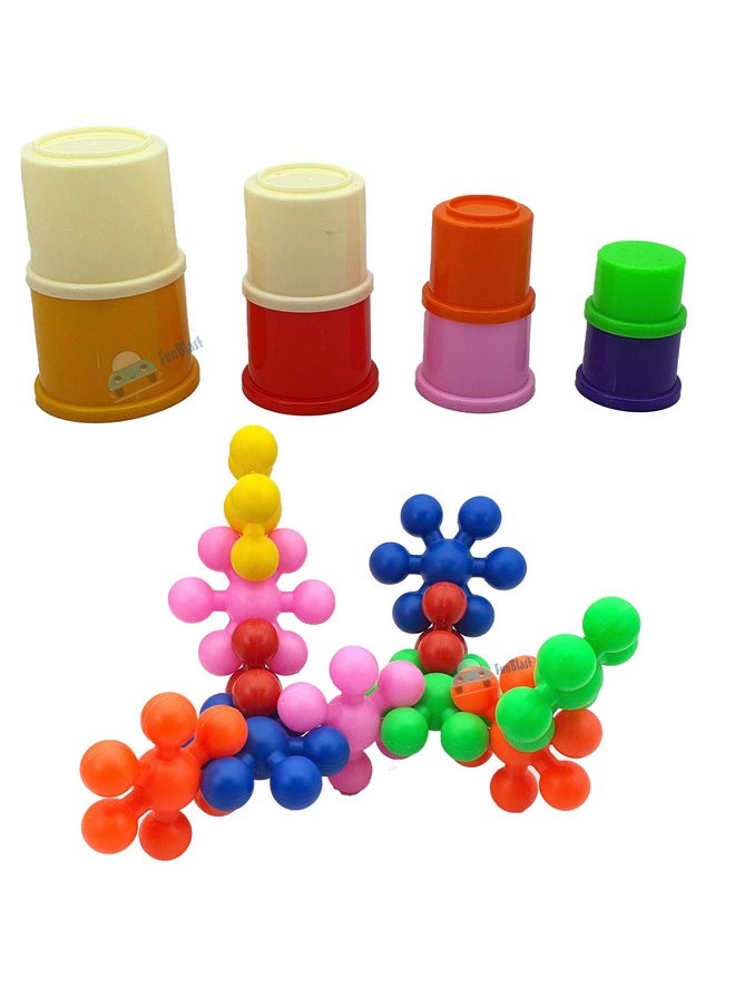 FunBlast Stacking Drum Toy with DIY Studlink Block Games for Kids Learning Toy for Kids - (20 Pcs Blocks)