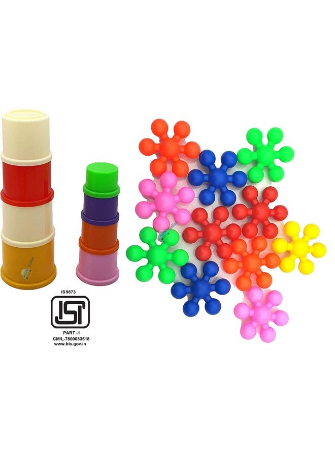 FunBlast Stacking Drum Toy with DIY Studlink Block Games for Kids Learning Toy for Kids - (20 Pcs Blocks)