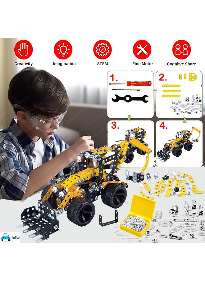 FunBlast DIY STEM Toys for Kids - 319 Pieces Construction Truck Building & Assembling Play Set with Screw Driver, Educational Blocks Building Construction Toys and Games for Kids 3+ Year Kids