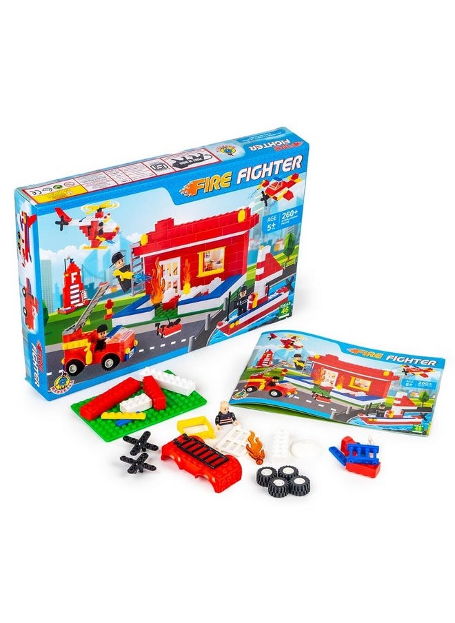 TOYZTREND Maharaja Fire Fighter Building Blocks Construction Set with 260+ Interlocking Pieces for Kids 5+ Years