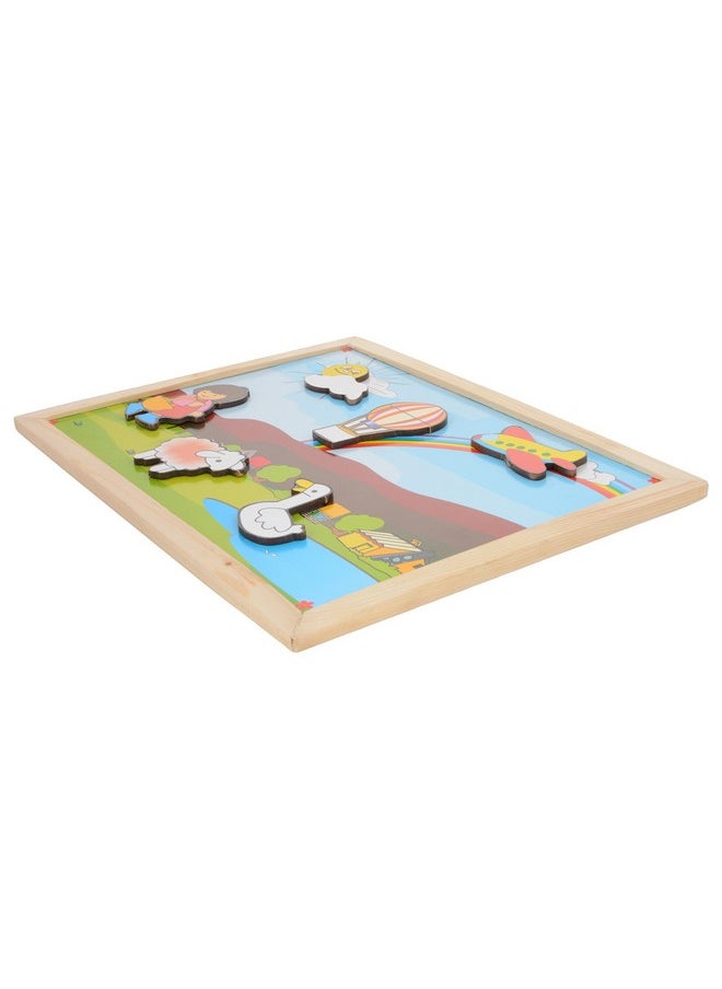 Skillofun Wooden Magnetic Twin Play Tray - Rainbow Scene, Multi Color