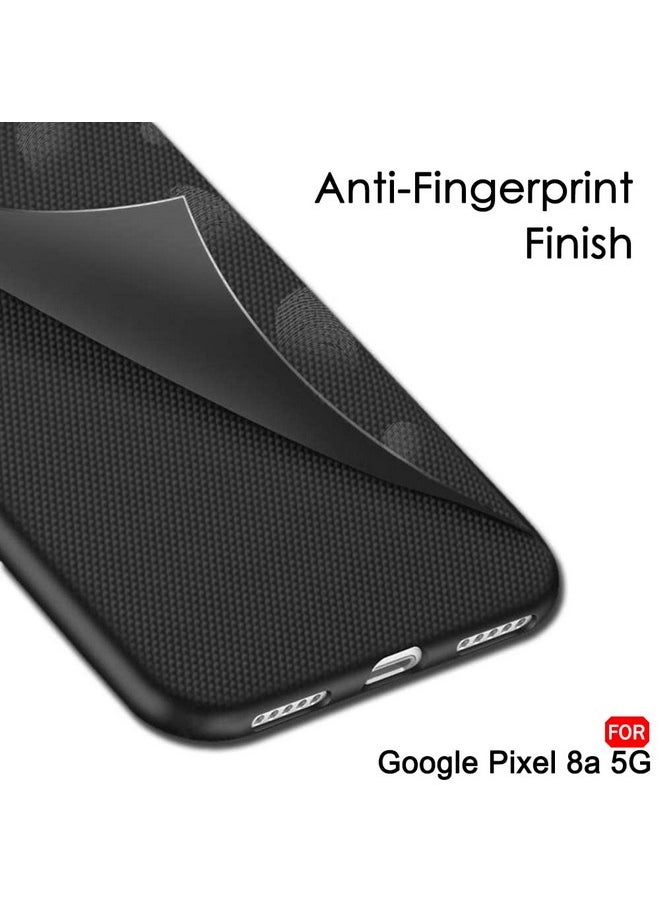 TheGiftKart Back Cover Case for Google Pixel 8A | Slim & Lightweight | Ultra-Premium Design | Camera Protection Bump | Fabric Texture Case Cover for Google Pixel 8A (PC & TPU, Black)