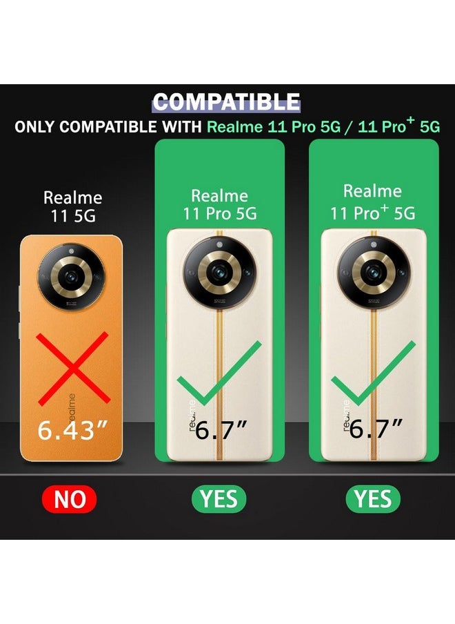TheGiftKart Shockproof Hybrid Sleek Armor Back Cover Case Compatible with Realme 11 Pro/Pro Plus 5G | Camera Protection | Crystal Clear Hard Back | Transparent Cover Case (PC&TPU, Black)
