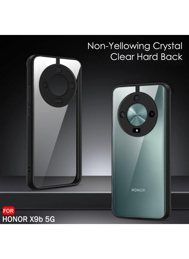 TheGiftKart Ultra-Hybrid Shockproof Sleek Armor Back Cover Case for Honor X9B 5G | 360° Protection | Crystal Clear Hard Back Transparent Cover Case for Honor X9B 5G (PC & TPU, Black Bumper)