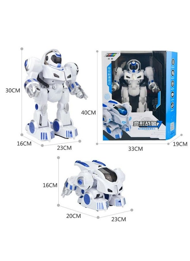 Magicwand R/C Rechargeable 2-in-1 FingerTouch Deformation Gesture Sensing,Intelligent Programmable Smart Robot for Kids【White】【Pack of 1】