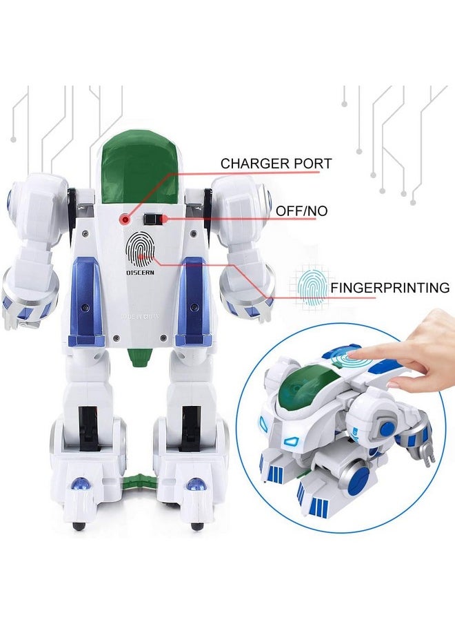 Magicwand R/C Rechargeable 2-in-1 FingerTouch Deformation Gesture Sensing,Intelligent Programmable Smart Robot for Kids【White】【Pack of 1】