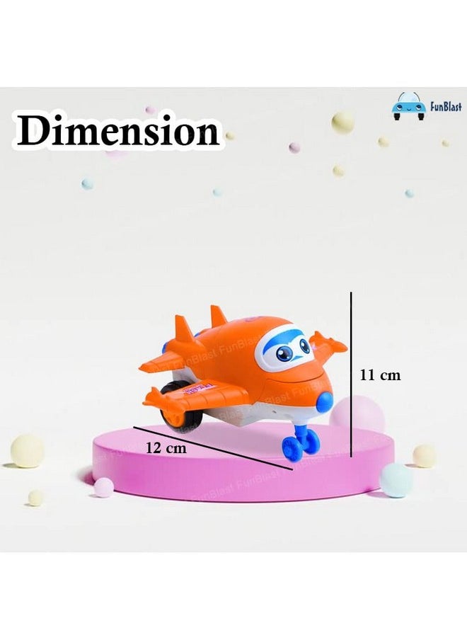 FunBlast Aeroplane Toys for Kids, Aeroplane to Robot Toy for Kids, Friction Power Toys - Pull Back Toy Vehicle for 3+ Year Old Boys, Return Gifts for Kids, Toys for Kids - Made in India (Orange)