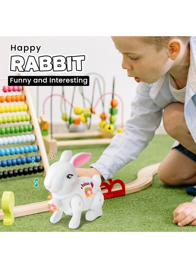 Zest 4 Toyz Musical Rabbit Toys Animal Cute Bunny Walking Rabbit with Light & Sound Toy Kids Birthday Gifts