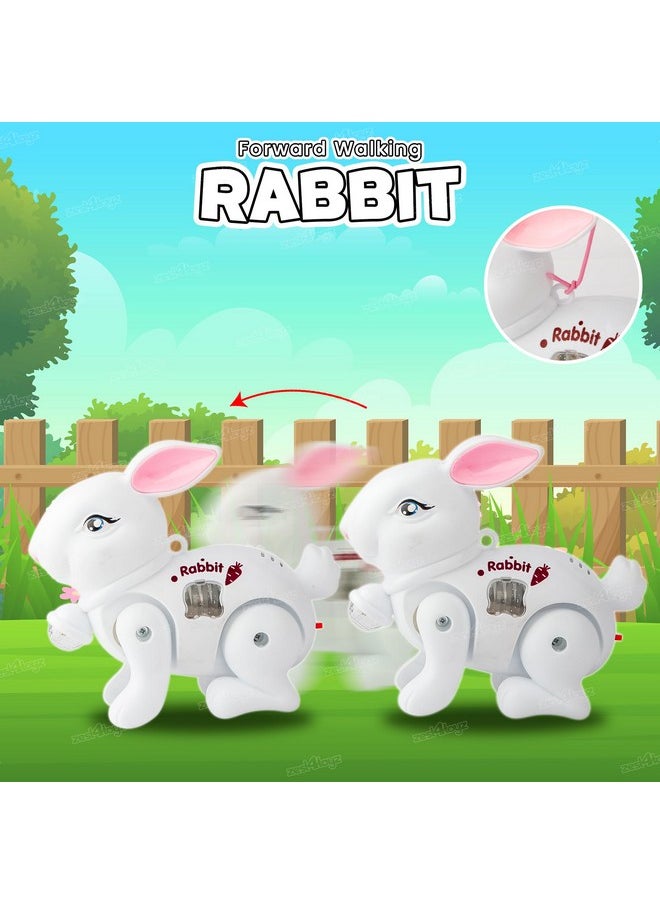 Zest 4 Toyz Musical Rabbit Toys Animal Cute Bunny Walking Rabbit with Light & Sound Toy Kids Birthday Gifts