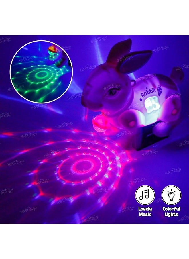 Zest 4 Toyz Musical Rabbit Toys Animal Cute Bunny Walking Rabbit with Light & Sound Toy Kids Birthday Gifts