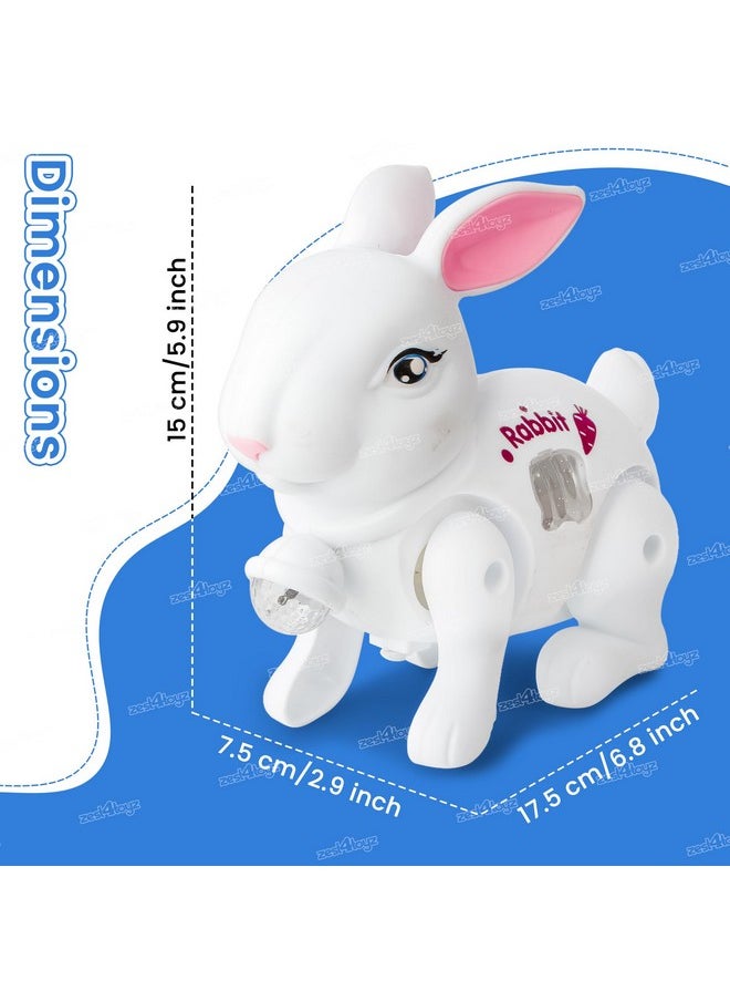 Zest 4 Toyz Musical Rabbit Toys Animal Cute Bunny Walking Rabbit with Light & Sound Toy Kids Birthday Gifts