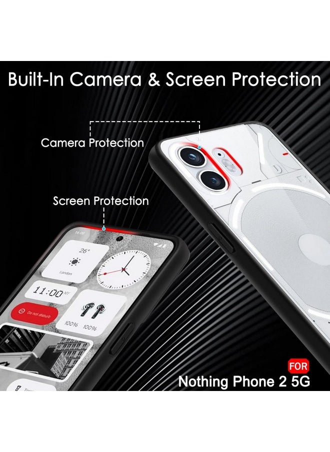 TheGiftKart Ultra-Hybrid Crystal Clear Back Cover Case for Nothing Phone 2 (Slim Fit Shockproof Design | Camera Protection Bump | Transparent Back Cover for Nothing Phone 2 | PC, TPU | Black Bumper)