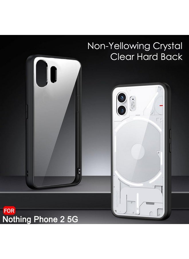 TheGiftKart Ultra-Hybrid Crystal Clear Back Cover Case for Nothing Phone 2 (Slim Fit Shockproof Design | Camera Protection Bump | Transparent Back Cover for Nothing Phone 2 | PC, TPU | Black Bumper)