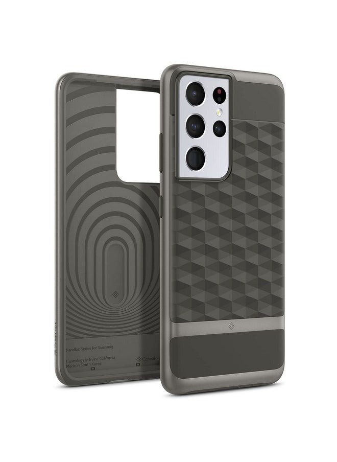 CASEOLOGY by Spigen Parallax Back Cover Case Compatible with Galaxy S21 Ultra (TPU and PC | Ash Gray)
