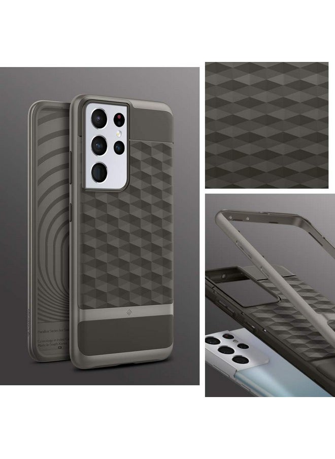 CASEOLOGY by Spigen Parallax Back Cover Case Compatible with Galaxy S21 Ultra (TPU and PC | Ash Gray)