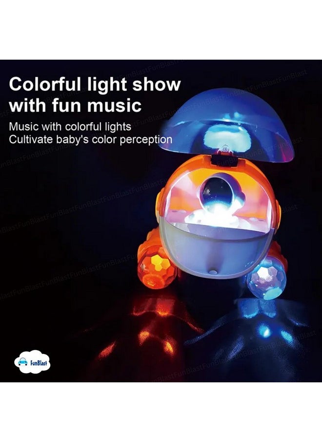 FunBlast Aerospace Dreamer Aeroplan Toys, 360° Rotating Universal Wheel Bump and Go Toys for Kids, Airplane Toy with Flashing Lights for 3+ Years Kids, Boys, Girls (Random Colour)