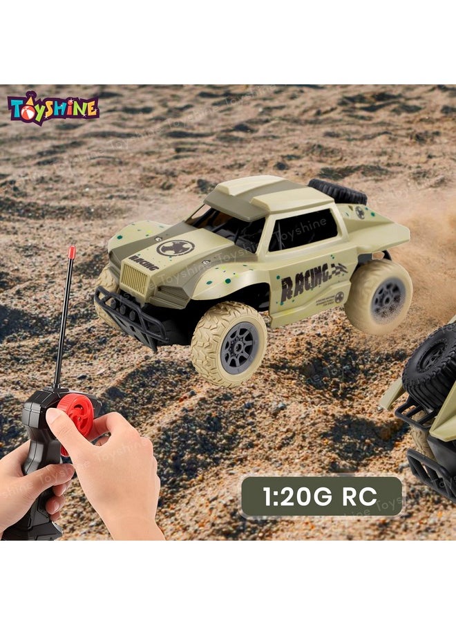 Toyshine 1:20 Scale Remote Control Rechargeable 2.4Ghz High-Speed All Terrain Mud Slinger Mini Jeep Anti-Collision and Anti-Drop Monster RC Car for Kids 5+, Multi
