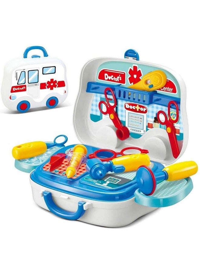 FunBlast Doctor Set for Kids - Doctor Kit Toy with Carry Case - Pretend Play Toys for 3+ Kids Girls, Boys Role Play Toys for Kids - Multicolor; (14 Pcs & Sticker)