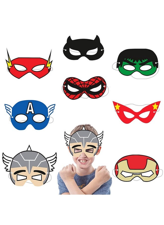 Party Propz Superhero Masks For Kids - 8pcs Superhero Theme Mask | Superhero Mask | Eye Mask | Superhero Mask For Kids | Party Mask For Kids Birthday | Mask Cut Out