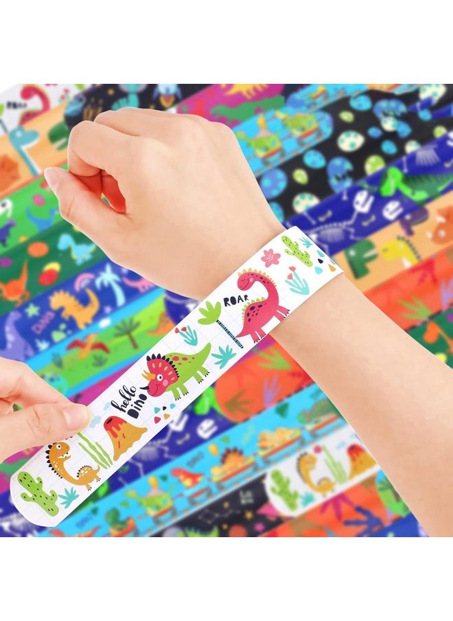 Party Propz Dinosaur Return Gifts for Kids - 12 Pcs Dinosaur Slap Bracelet for Kids | Best Birthday Return Gifts for Kids | Wrist Band for Kids | Slap Bands for Kids Return Gift | Scale Band for Kids