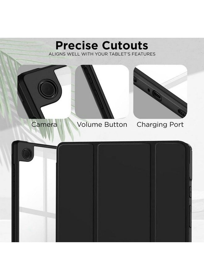Robustrion Cover for Samsung Galaxy Tab A9 Plus Cover Case 11 inch, Hybrid Cover Case for Samsung Tab A9 Plus Cover/Tab A9+ Tablet Cover with Transparent Back [Auto Sleep/Wake Support]- Black
