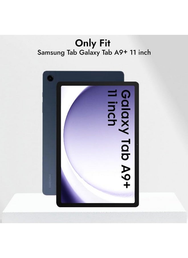 Robustrion Cover for Samsung Galaxy Tab A9 Plus Cover Case 11 inch, Hybrid Cover Case for Samsung Tab A9 Plus Cover/Tab A9+ Tablet Cover with Transparent Back [Auto Sleep/Wake Support]- Black
