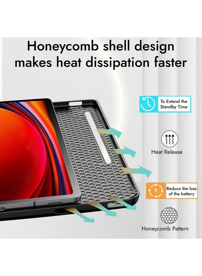Robustrion Cover for Samsung Tab S9 11 inch/Tab S9 FE Cover Case 10.9 inch, Flip Case Cover with [S Pen Holder] for Samsung Galaxy Tab S9 Tablet/Tab S9 FE Tablet Cover [Auto Sleep Wake] - Marble Green