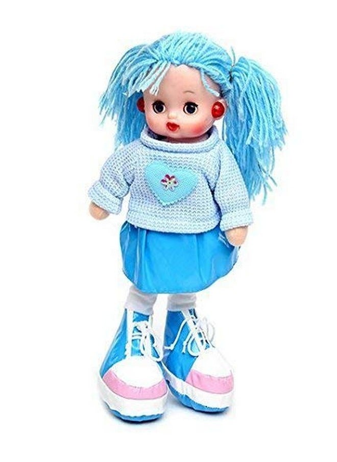 VGRASSP Beautiful Fluffy Smiling Doll Toy for Girls with Lights and Music - Soft and Cute - 36 cms