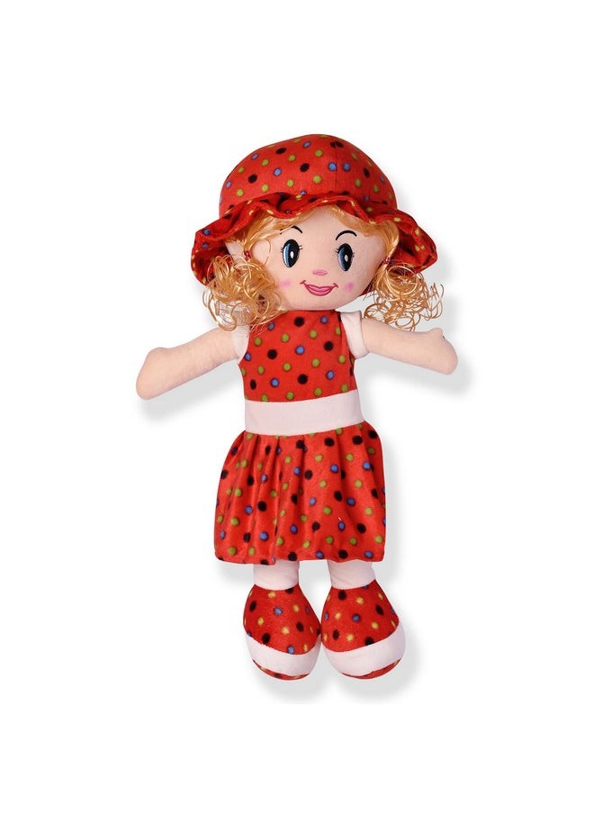 Besties Big Size Beautiful Looking Super Soft 100cm Stuffed Girl Curly Doll-Polyfill Washable Cuddly Soft Plush Toy-Helps to Learn Role Play-100% Safe for Kids (100cm, Red)