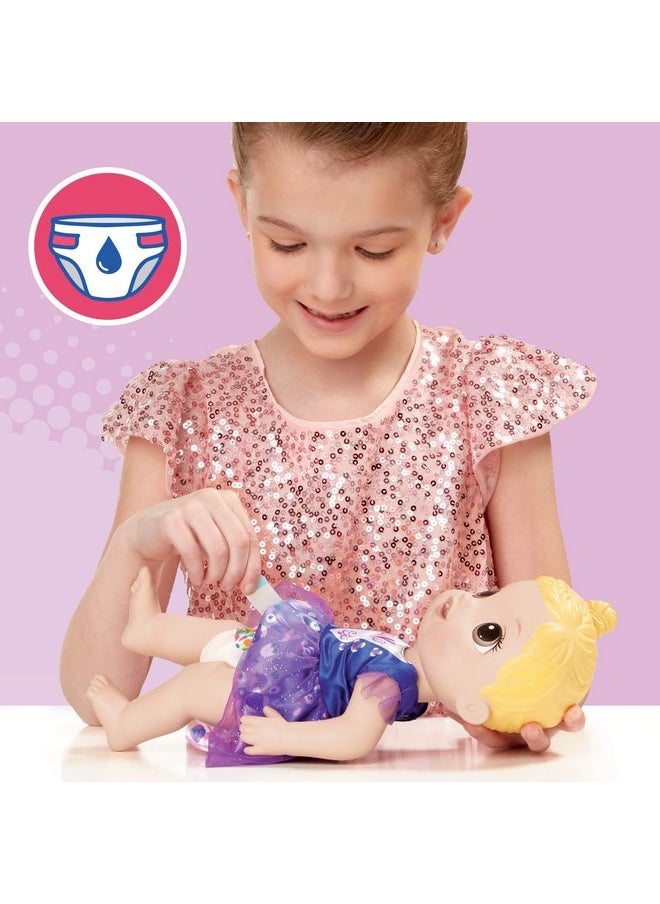 Baby Alive Tea 'N Sparkles Baby Doll,Color-Changing Tea Set,Doll Accessories,Drinks&Wets,Blonde Hair Toy for Kids Ages 3&Up,Multicolor, 8 Pcs