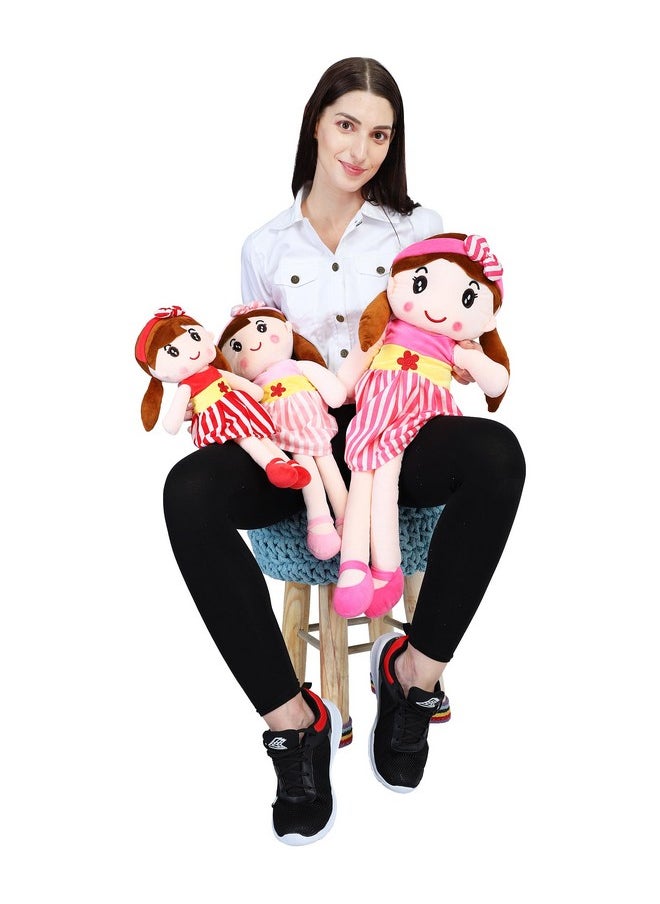Glance Soft Doll (Pink): Cute 'N' Hug Super Soft 45Cm Stuffed Girl Cute Doll Kids Soft, Polyfill Washable Cuddly Soft Plush Toy, Helps To Learn Role Play, 100% Safe For Kids (45Cm, Cute Doll Pink)