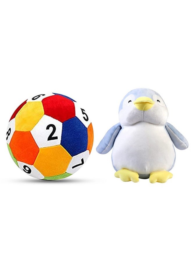 Besties Ball Soft Toy Stuffed Plush Ball Kids Birthday Gift 25 cm (1234)&Besties Sky Blue Pingo 28cm Stuffed Soft Toy Plush for Kids Baby Boy Girl Birthday (Ball + Blue Pingo)