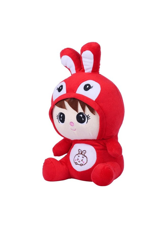 Besties Ball Soft Toy Stuffed Plush Ball Kids Birthday Gift 25 cm (1234)&Besties Red Rabbit Doll Stuffed Soft Toy Plush for Kids Baby Boy Girl Birthday (Ball + Red Doll Rabbit)
