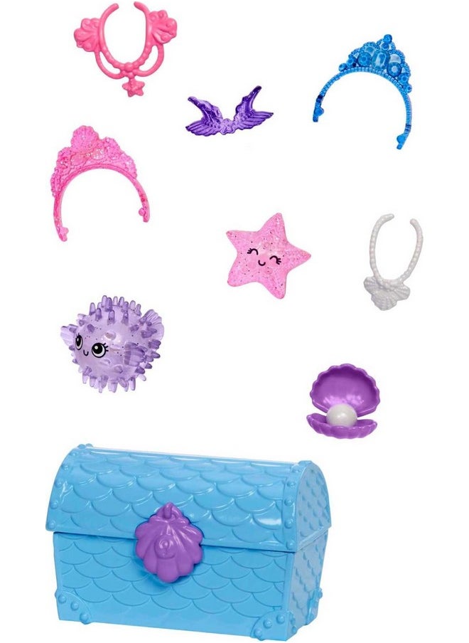 Barbie Mermaid Power™ Chelsea™ Mermaid Doll (Blue & Purple Hair) with 2 Pets, Treasure Chest & Accessories, Toy for 3 Year Olds & Up